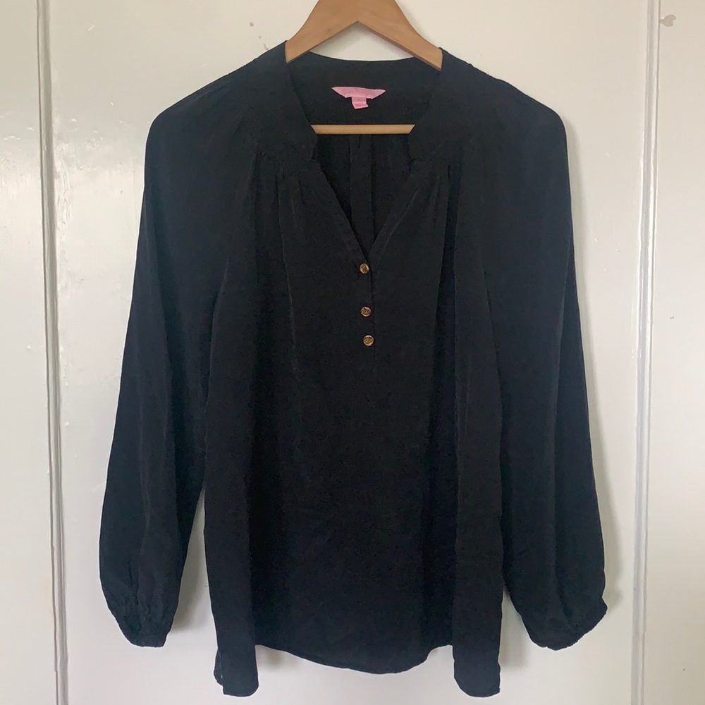 Lily Pulitzer Silk Peasant Shirt